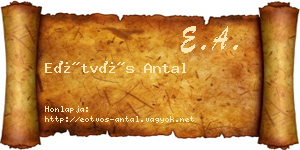 Eötvös Antal névjegykártya